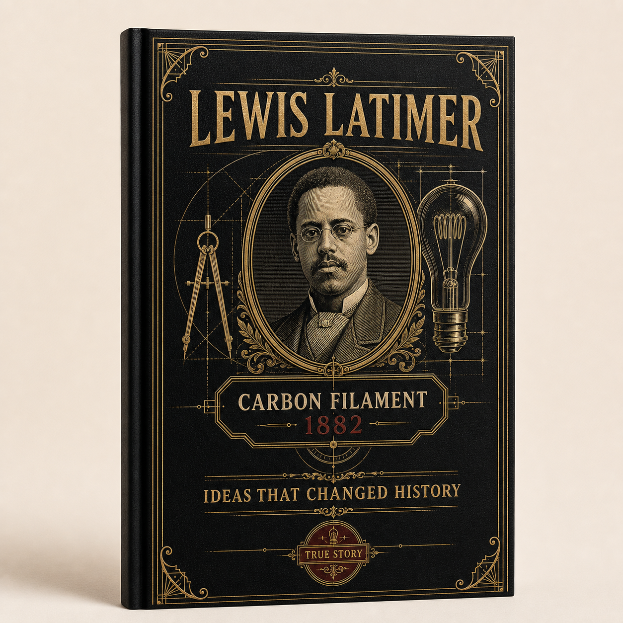 Black Lewis Latimer carbon filament hardcover journal